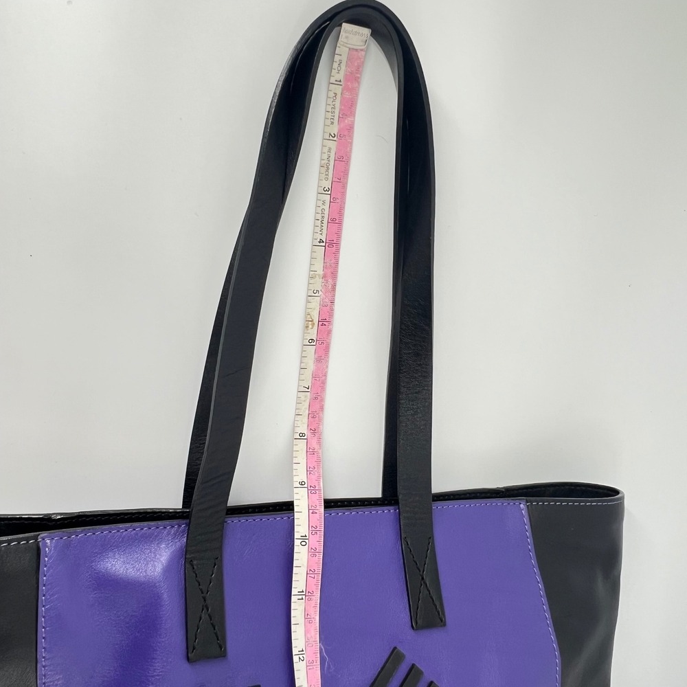 Kenzo Paris Purple and Black‎ K Logo Leather Tote Bag Shoulder Handbag Women's - Picture 11 of 14